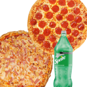 Combo Duo Combo de 2 pizzas a elegir + 1 Refresco de Sabor de 2L.